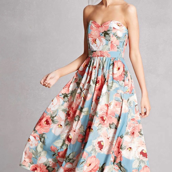 floral sweetheart dress